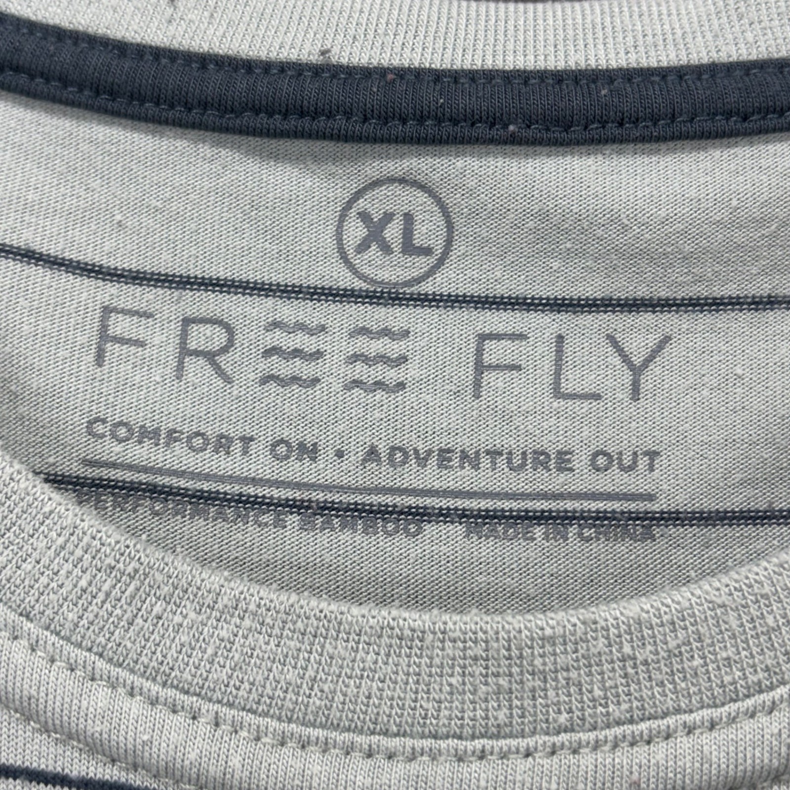 Free Fly T-Shirt Mens XL Stripe Pocket Short Sleeve Bamboo Sage Green Crewneck gallery