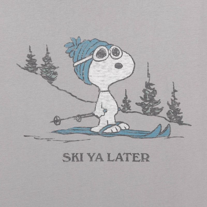 Men's Peanuts Snoopy Ski Ya Later Short Sleeve Graphic T-Shirt - Gray XXL NWT gallery