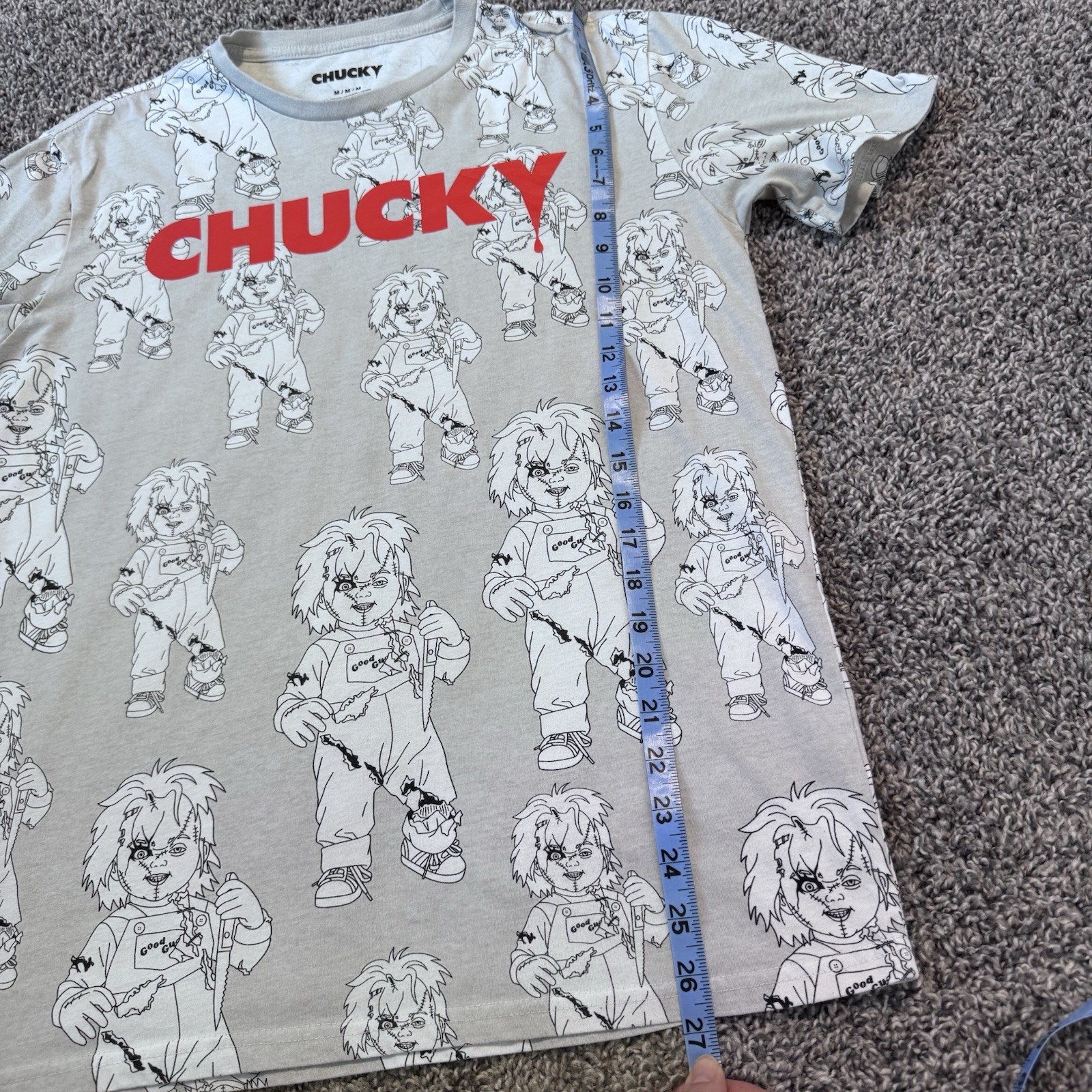 Men's Chucky All-Over Print Graphic T-Shirt Size Medium Cotton Blend gallery