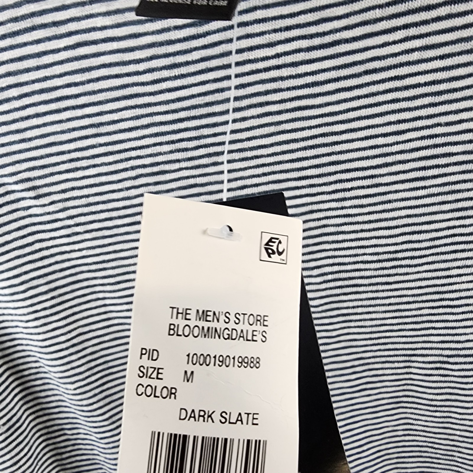 The Men's Store at Bloomingdale's Striped Linen Tee Men's Size Medium Dark Slate gallery