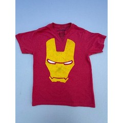 Marvel WeLoveFine Iron Man Graphic T-Shirt Red XS Short Sleeve V-Notch Neck
