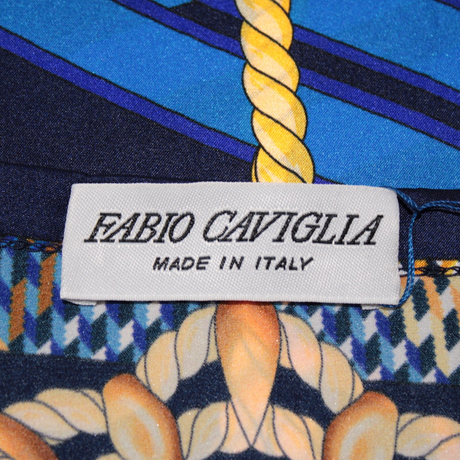 Fabio Caviglia NWOT Short Sleeve T-Shirt Size ~4XL in Blue/Multi Silk Blend gallery