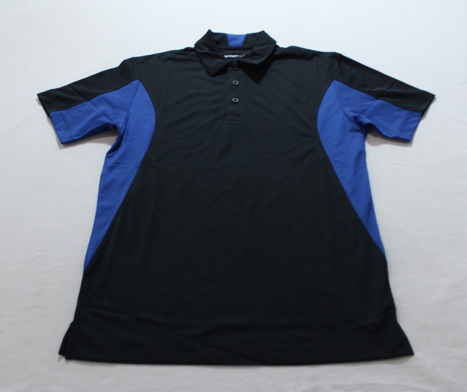 Sport-Tek Men's Side Blocked Micropique Polo EH6 Black/True Royal Small gallery