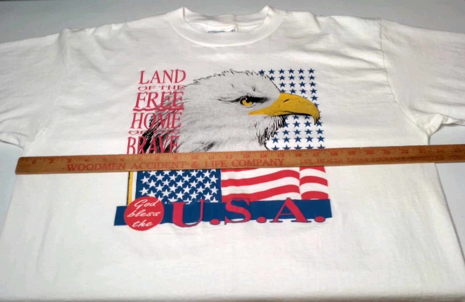 Vintage USA Bald Eagle Shirt XL Land Of The Free Home Of Brave Single Stitch gallery