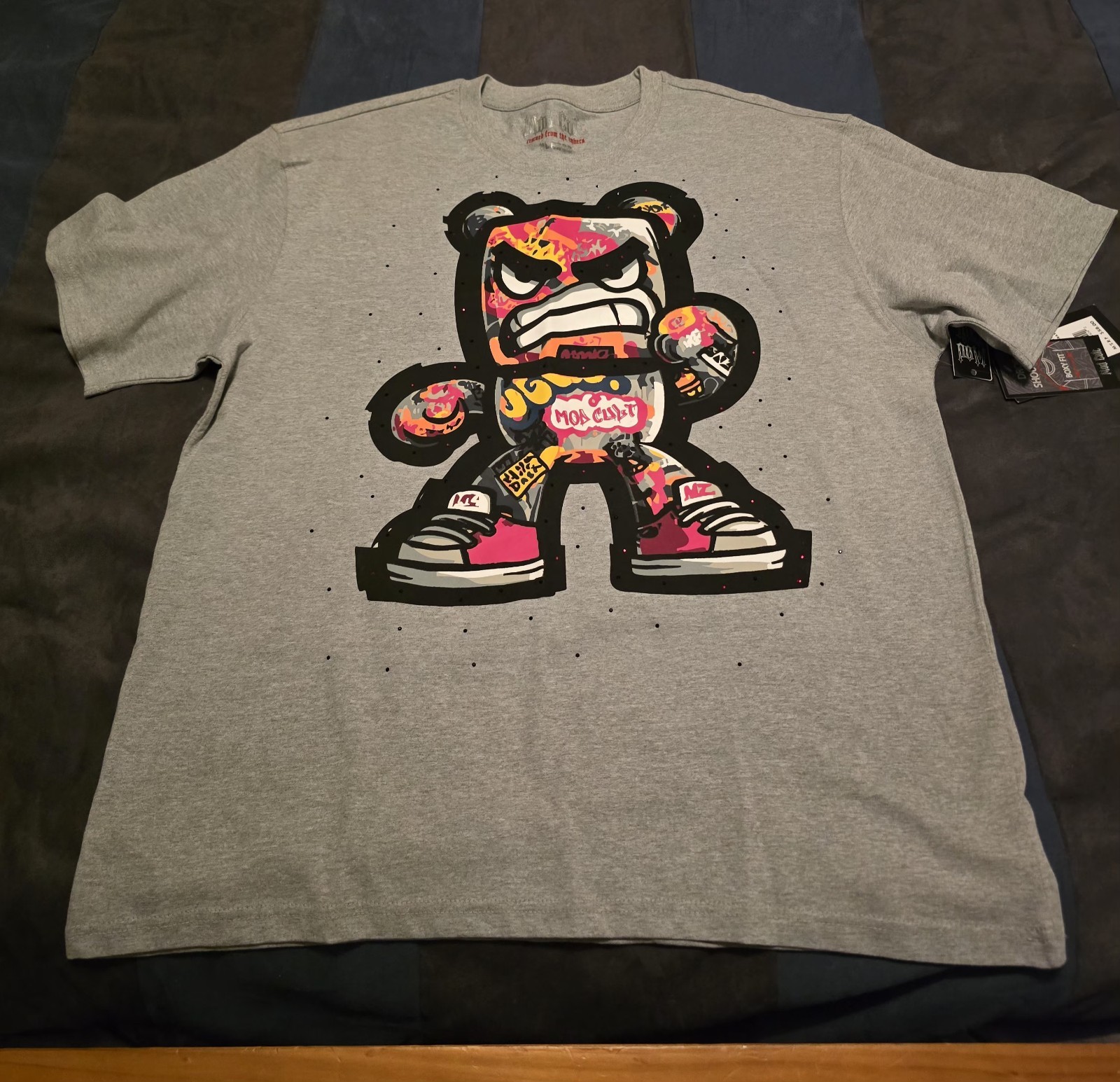 $58…Mod Cult Embellished size XL Drop Shoulder T-shirt Heather Grey.