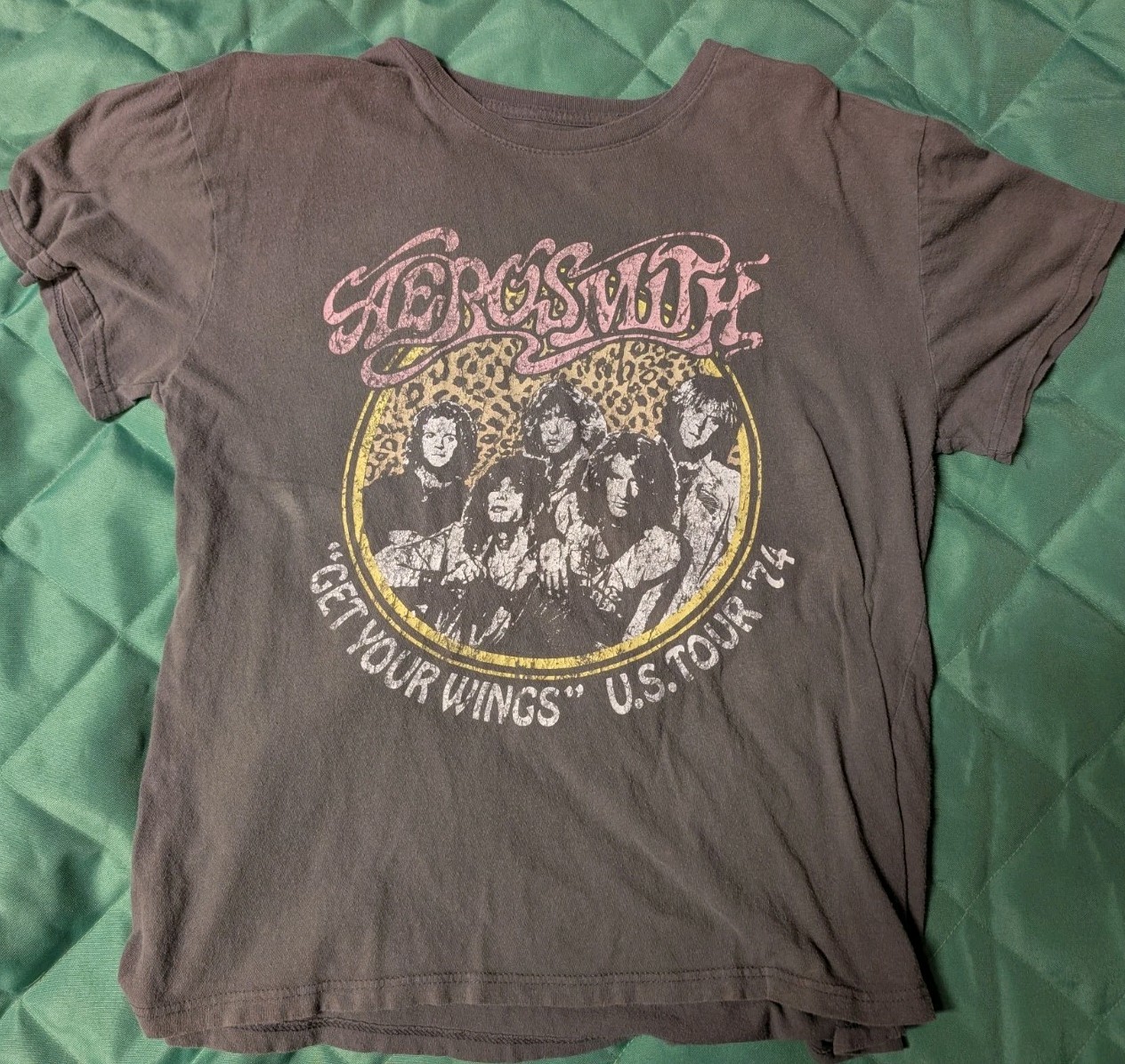 Men’s Aerosmith Get Your Wings Tour 1974 Grey T Shirt Size Xl gallery