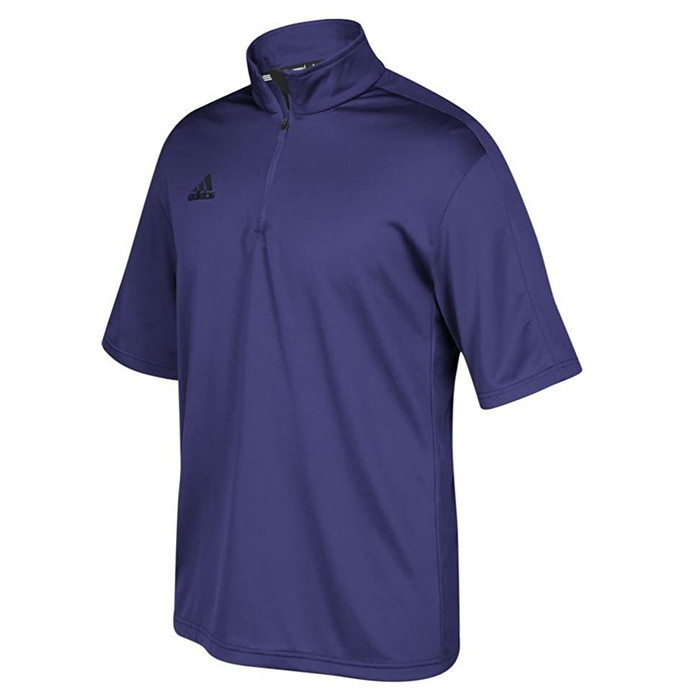 adidas Game Built Short Sleeve Quarter-Zip Top Mens Multi-Sport Purple/Black 2XL gallery