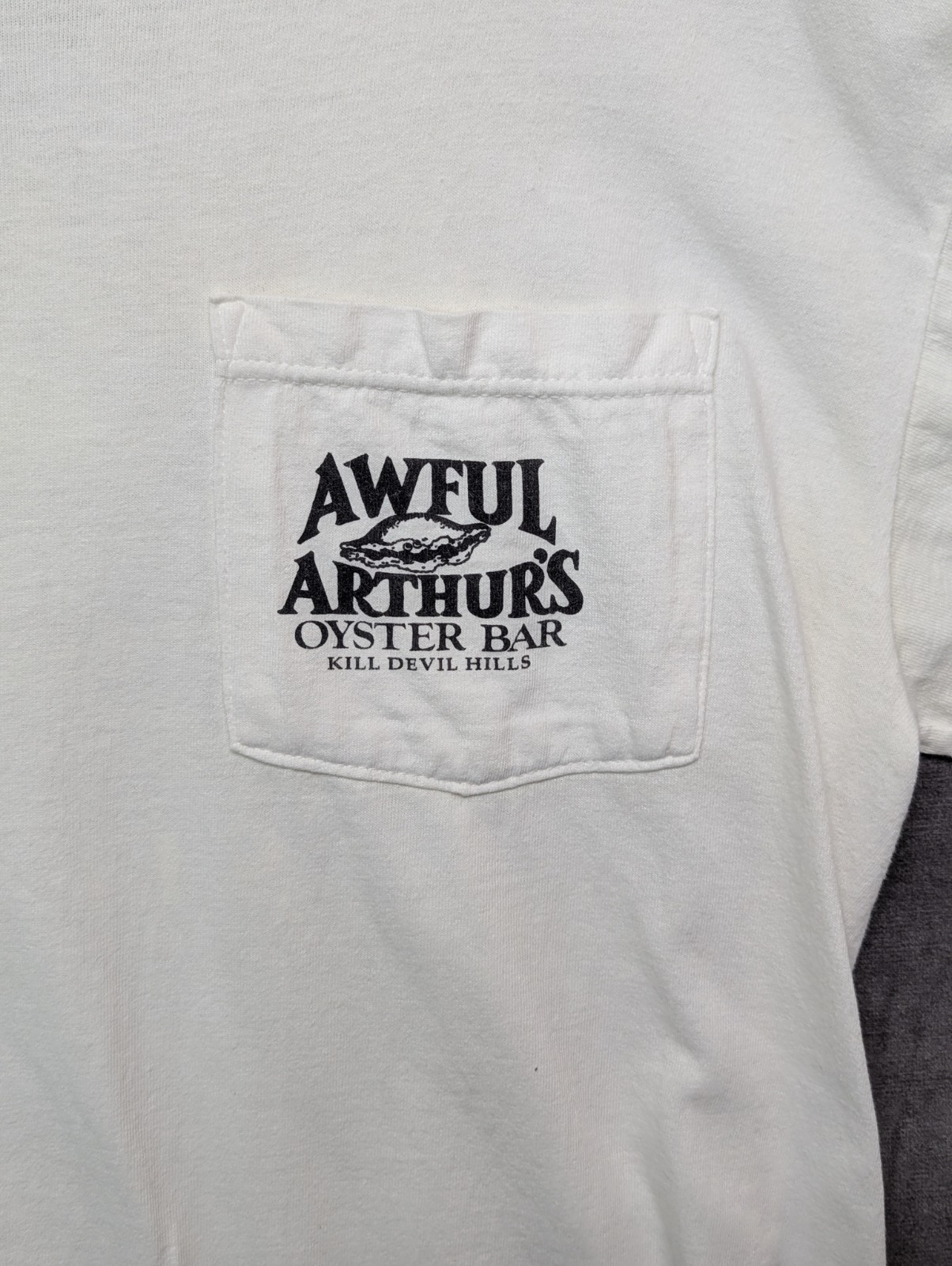 Vintage 90s Awful Arthur's Oyster Bar White T-shirt USA Made Outer Banks Medium gallery