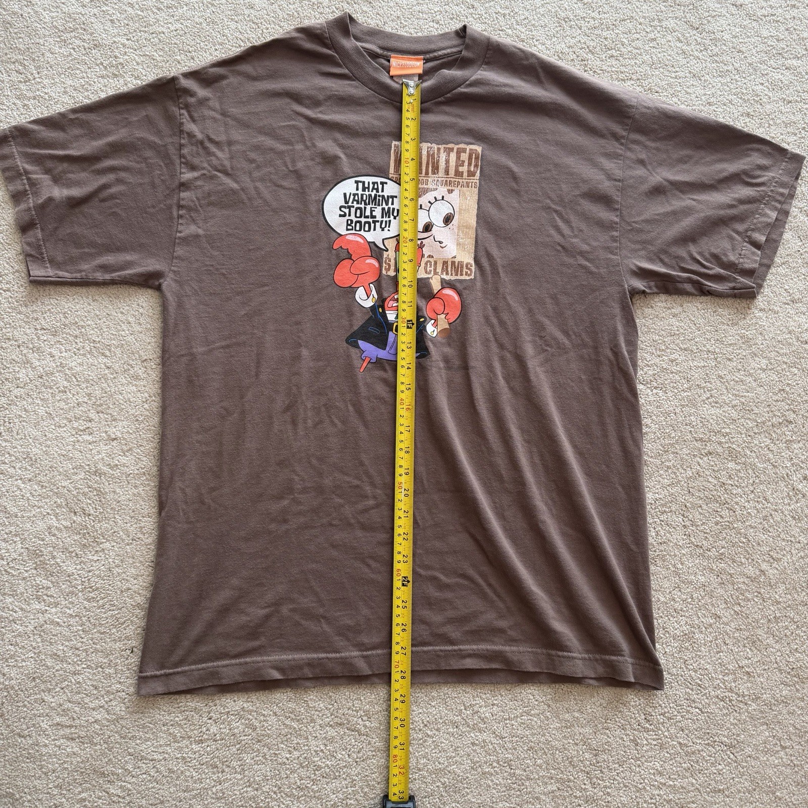 Vintage 2003 SpongeBob Square Pants Shirt Brown Men’s XL Varmint Stole My Booty gallery
