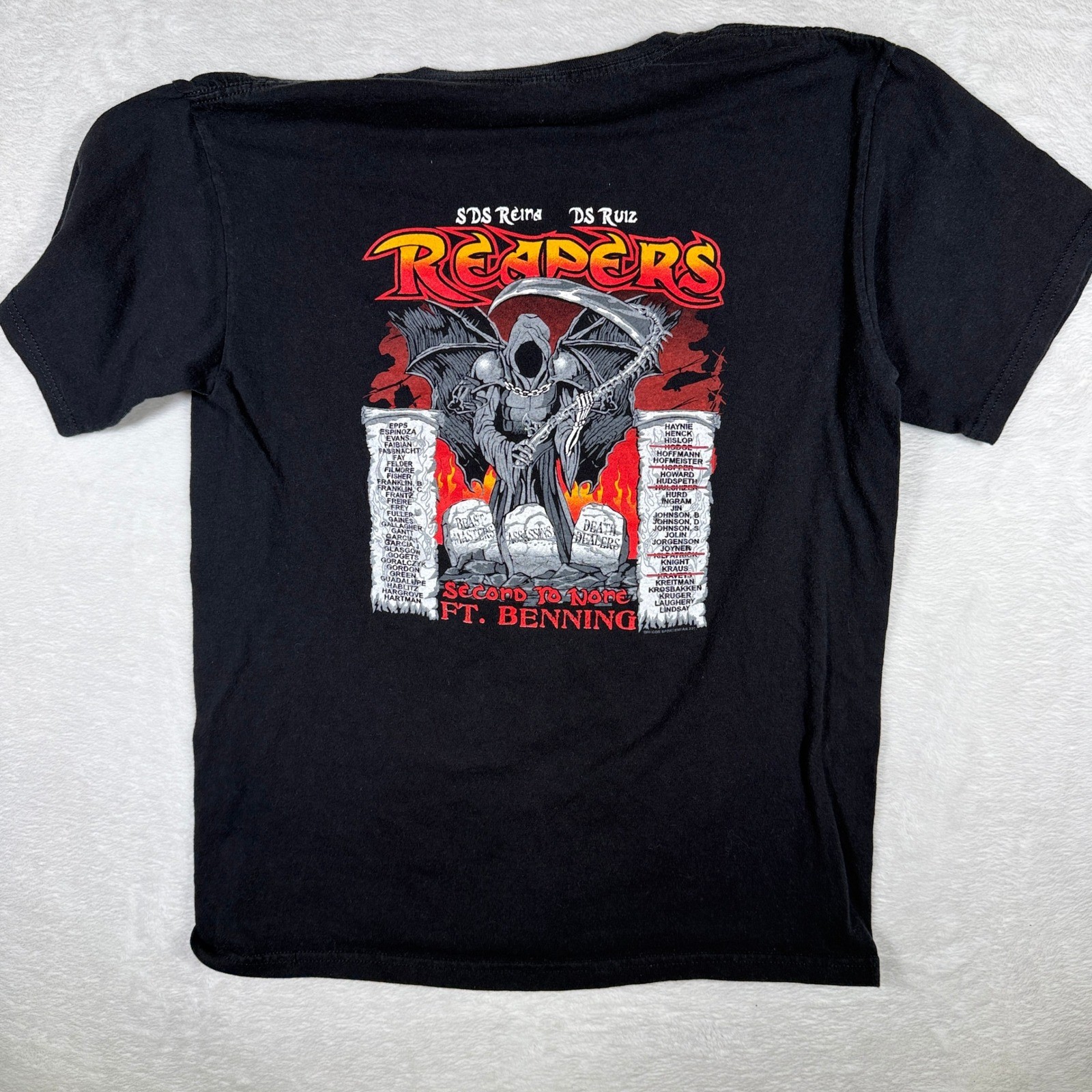 Delta Company 2/47 Infantry Regiment Ft Benning Reapers Graphic Tee Black M gallery