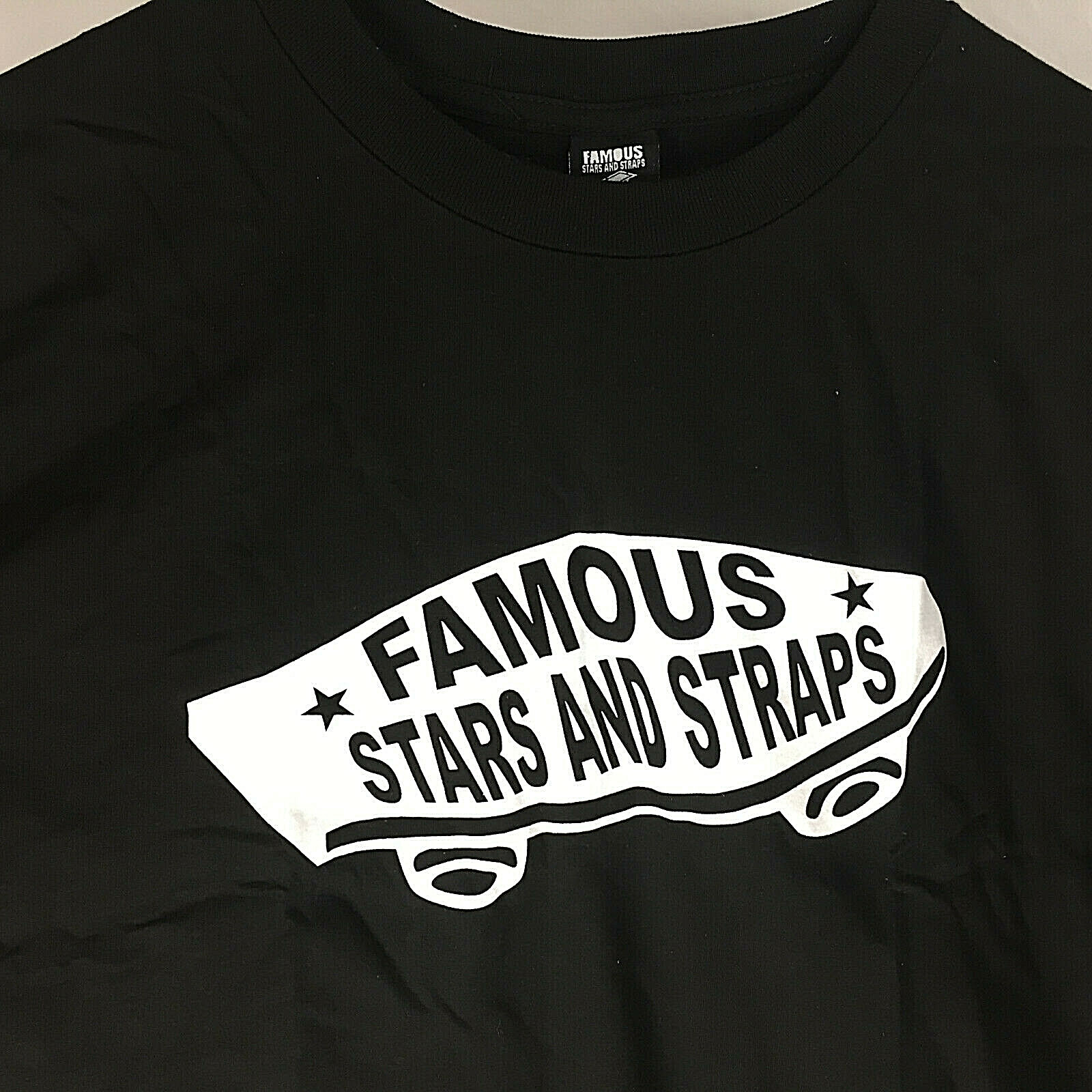 Vintage Y2K Famous Stars and Straps Skateboard Shirt Size XXL NEW Black