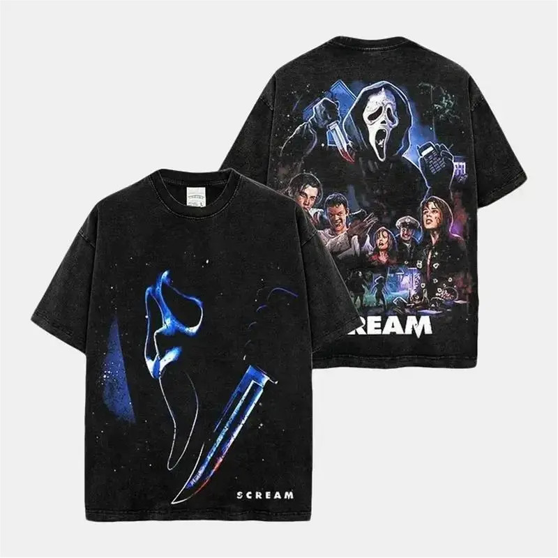 Ghostface – Scream Horror Movie Cotton T-Shirt, Ghostface Costume