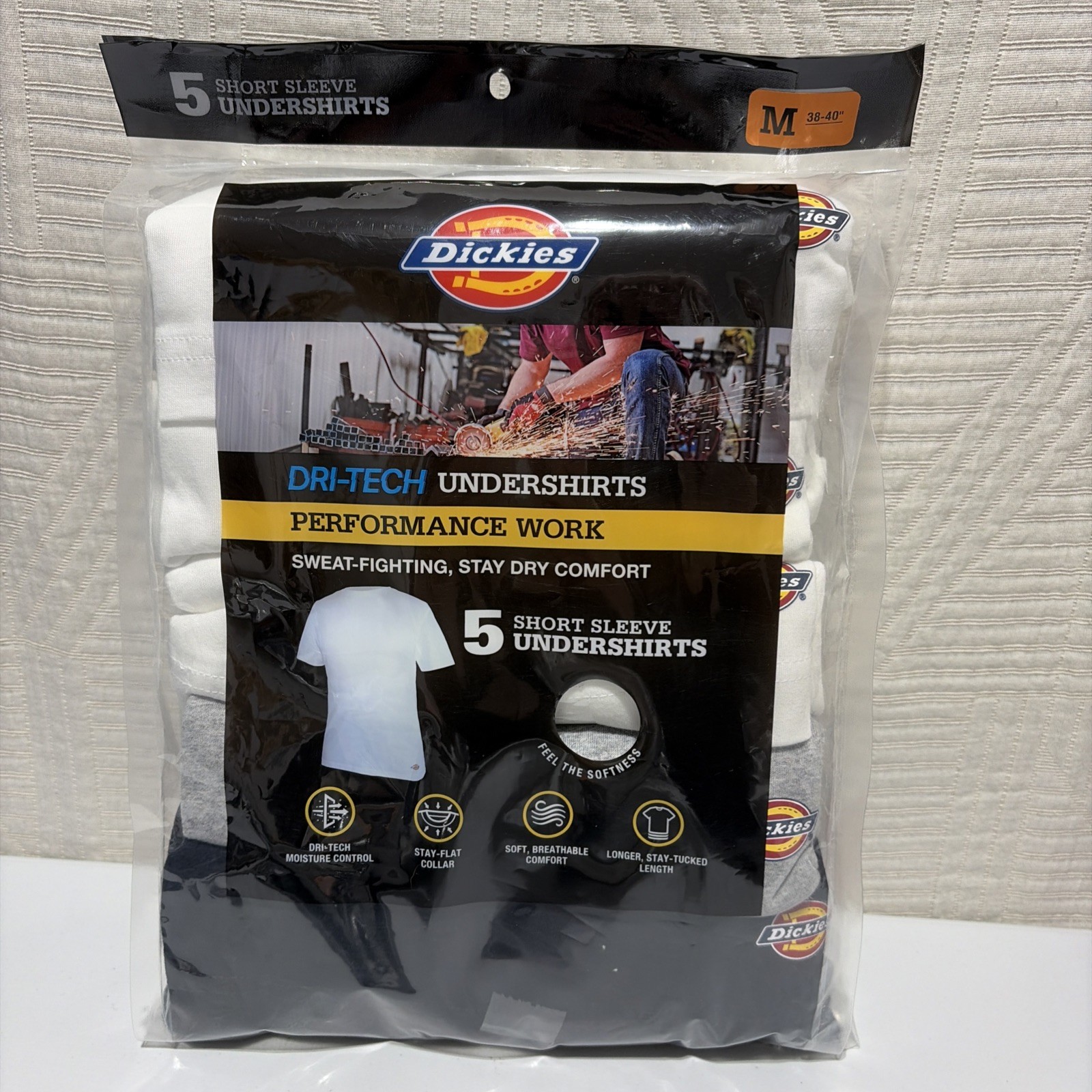Dickies Dri Tech Performance Work 5 Short Sleeve Undershirts Size M New Colors gallery