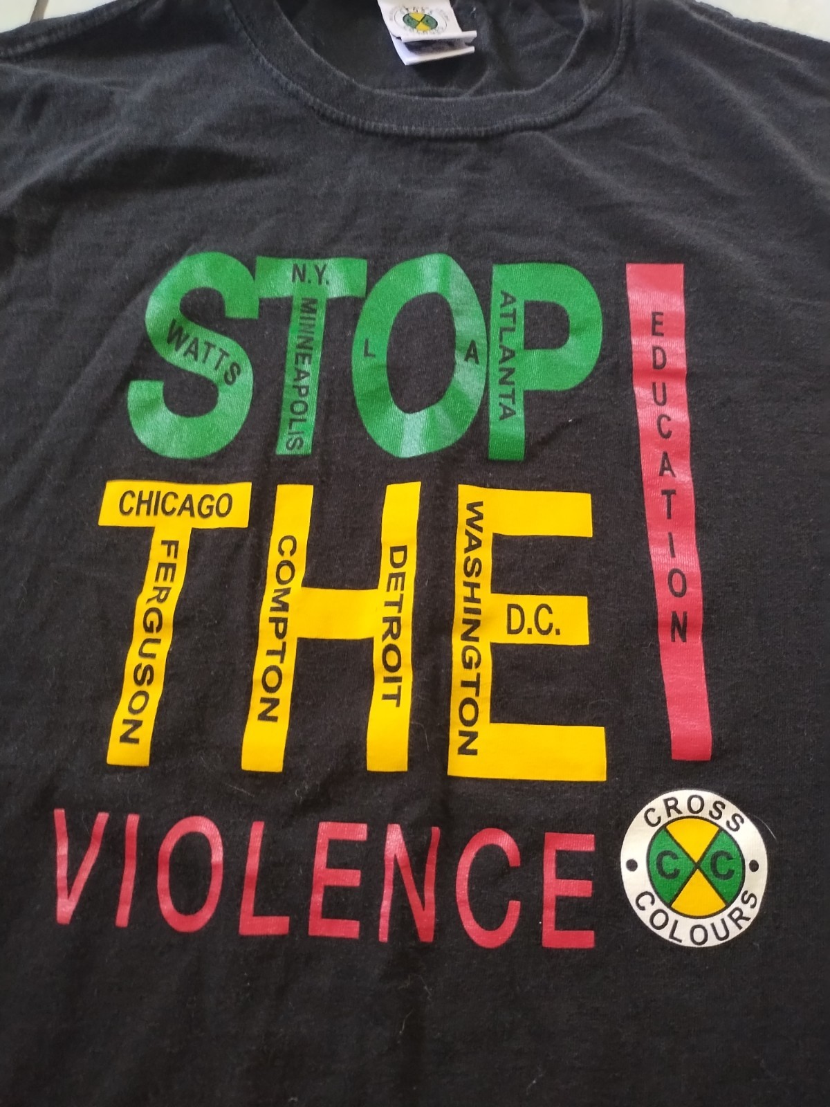 Cross Colours Vintage 90's T Shirt, Stop The Violence gallery