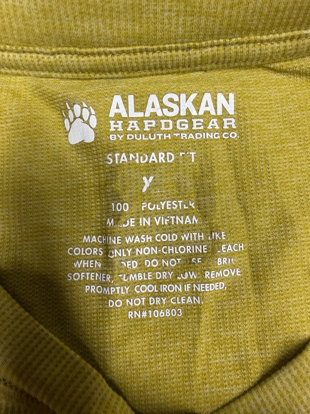 Alaskan Hardgear Men's XL Standard Fit Yellow Polyester Knit Crew Neck T-Shirt gallery