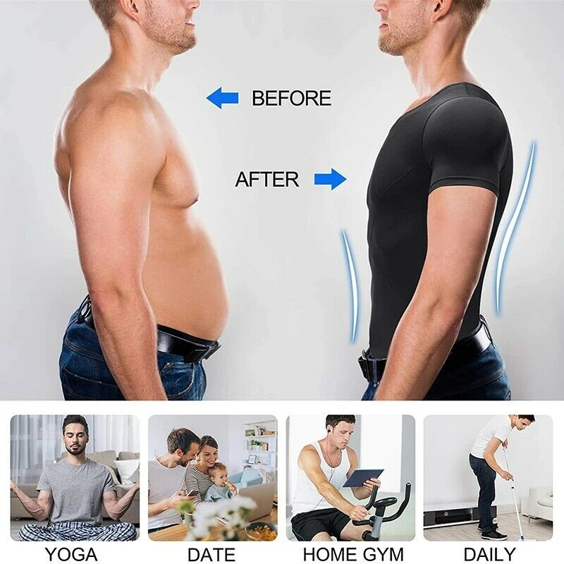 Men Crewneck Pullover T-Shirt Compression Shaper Tummy Control Slimming Tank Top gallery