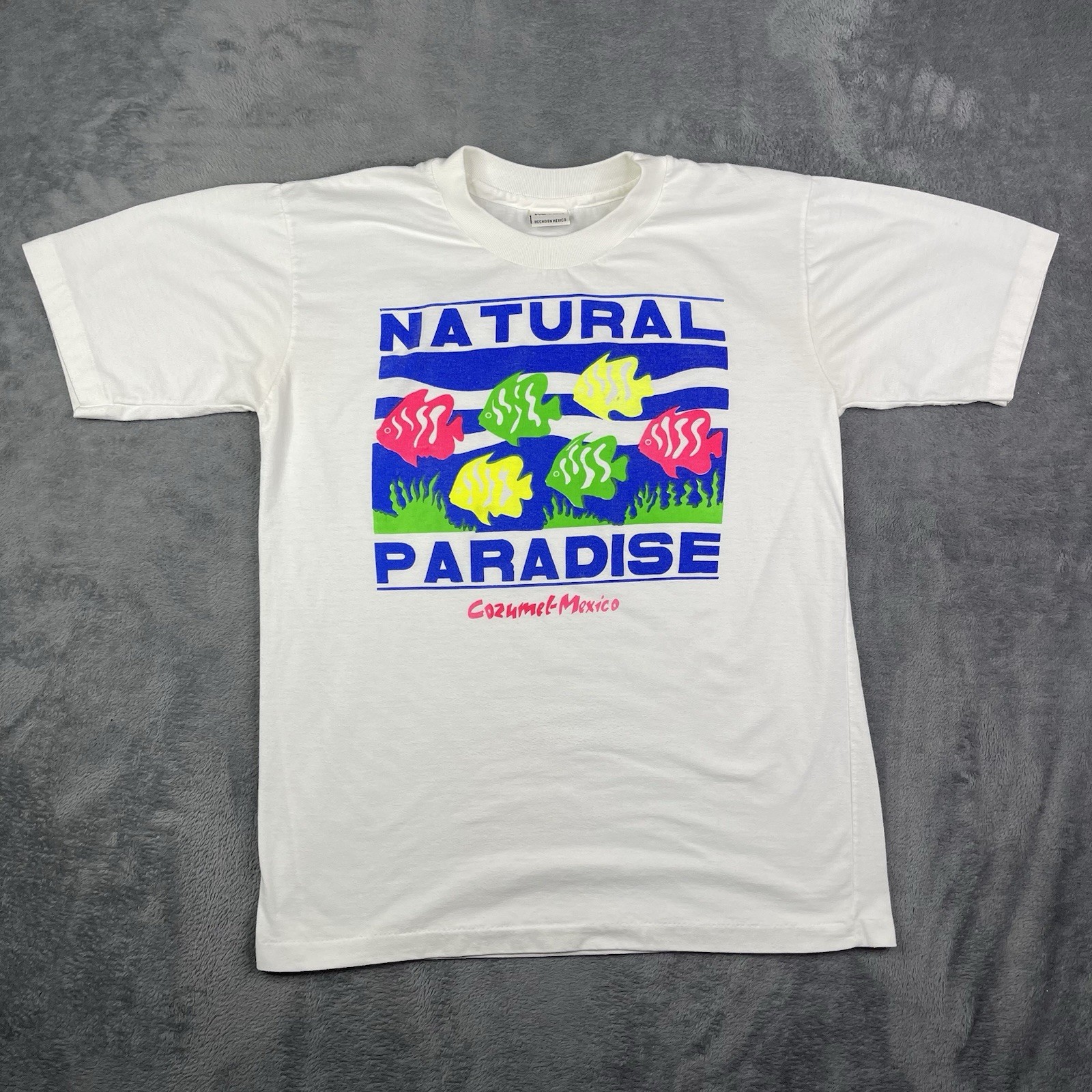 Vintage Mexico Tourist Shirt Mens Large 90s Fish Neon Cozumel Singl Stitch Beach gallery