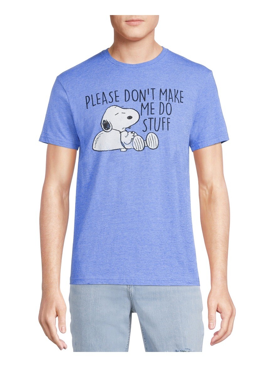 PEANUTS SNOOPY Men’s Size S (34-36) Graphic T-Shirt Short Sleeve • Blue gallery