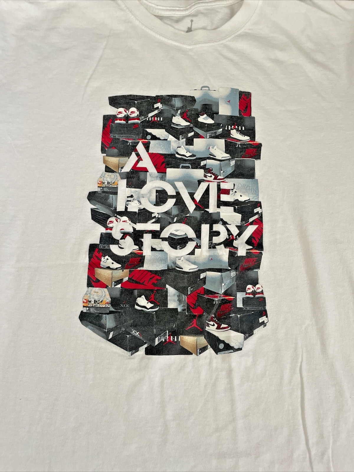 Air Jordan Retro Shoe History T-Shirt Nike Large 2006 White MICHAEL JORDAN RARE gallery