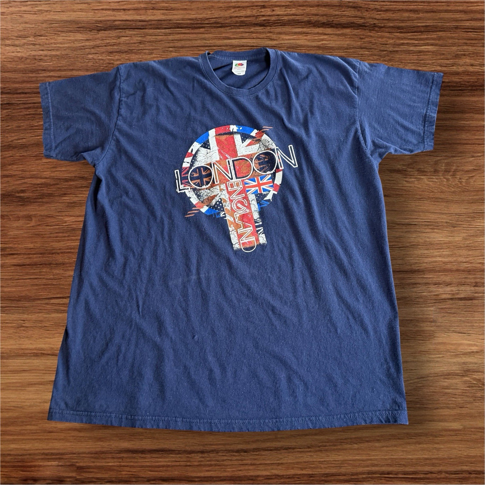 London England Union Jack Flag T Shirt XXL (Fits XL) 29x23 Blue Short Sleeve gallery