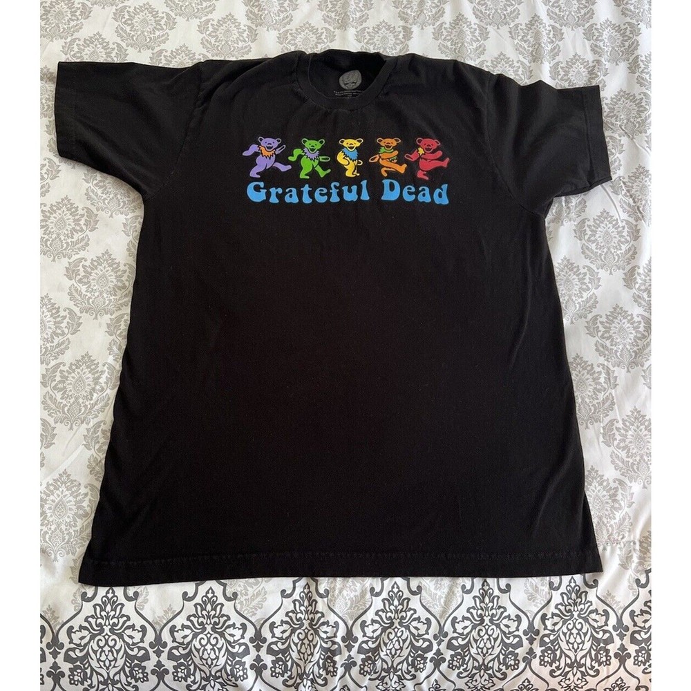 Grateful Dead Dancing Bears Short Sleeve Band Tee Size Large L Black