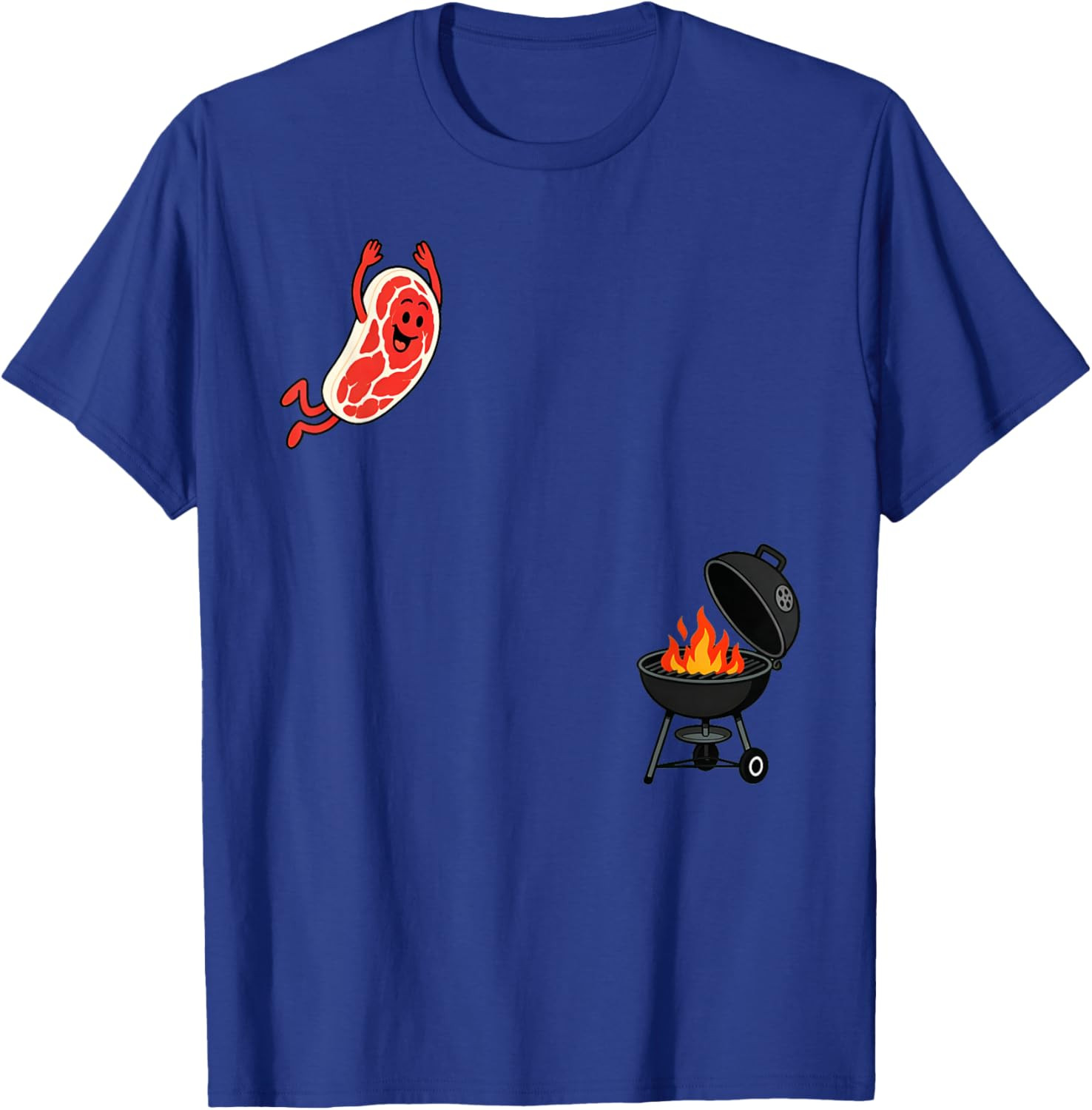 Steak Dive Funny Flying Steak BBQ Grilling Cartoon Humor Unisex T-Shirt gallery