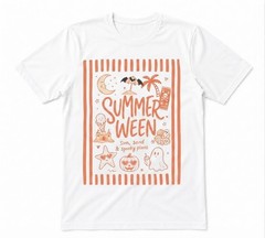 Summerween Cute Halloween Summer Sun Sand White T-shirt