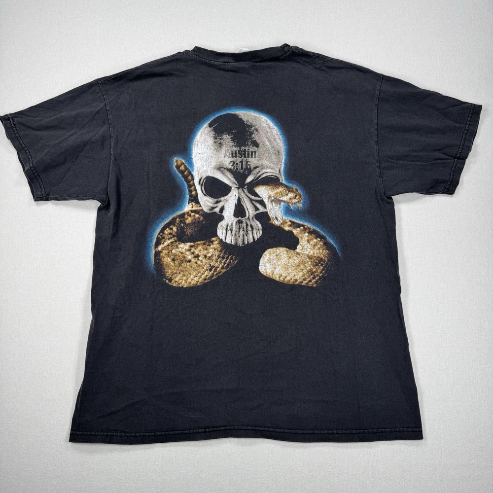 Vintage 90s WWF Stone Cold Steve Austin Rattlesnake Shirt Large Hanes Tag