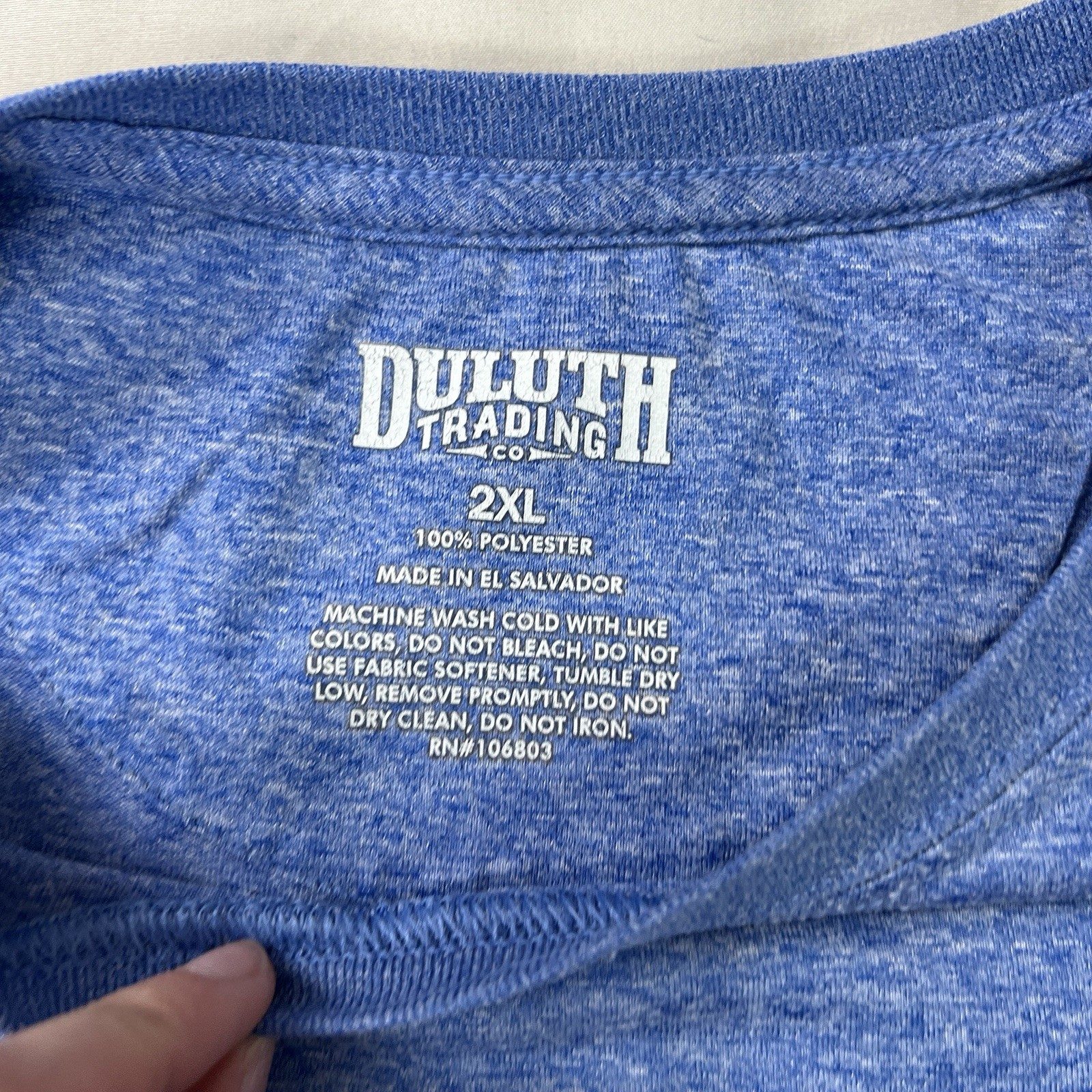 Duluth Trading Co Shirt Mens 2XL XXL Blue Stretch Breathable Tee Logo EUC gallery