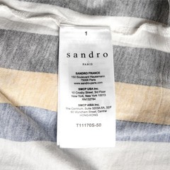 Sandro Paris T-Shirt Multicolor Striped Size S Mens Short Sleeve Top T11170S