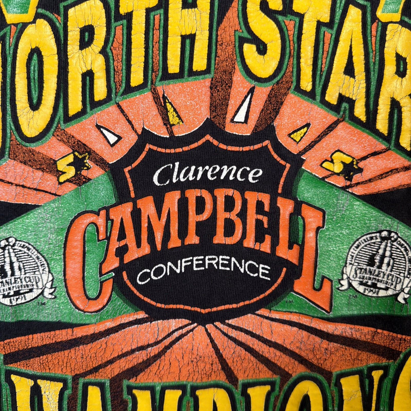 Vintage Minnesota North Stars Shirt Mens Large Black 90s 1991 Hockey NHL Sports gallery