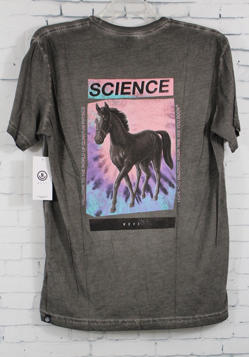 Neff Science Washed Short Sleeve Tee T-Shirt, Men's Large, Charcoal Grey New gallery
