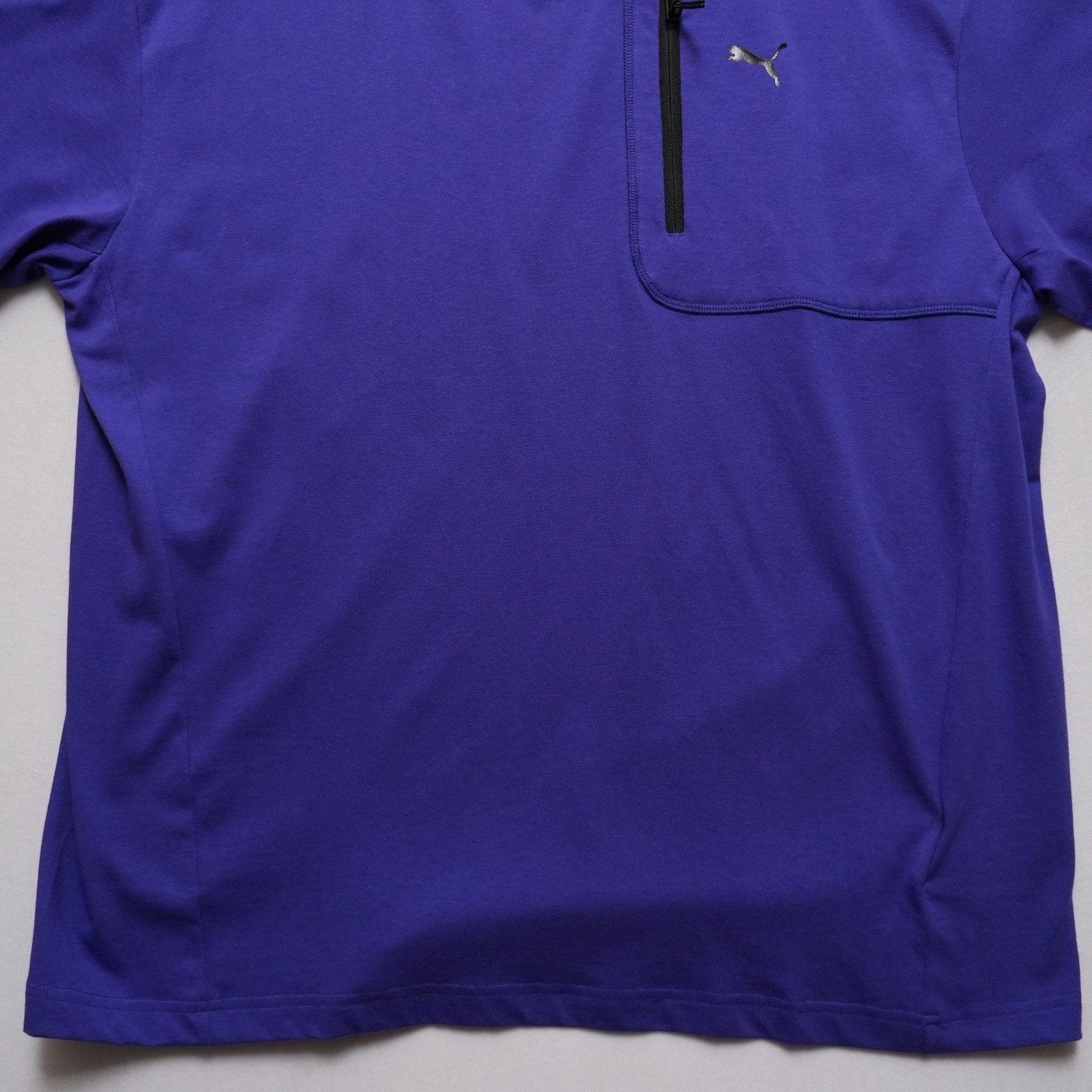 Puma T Shirt Mens XL Open Road Purple Zipper Pocket Athletic Short Sleeve gallery