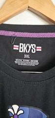 BKYS Mens Black Embellished Wireless Love Crew Neck Bunny T-Shirt Streetwear 3XL