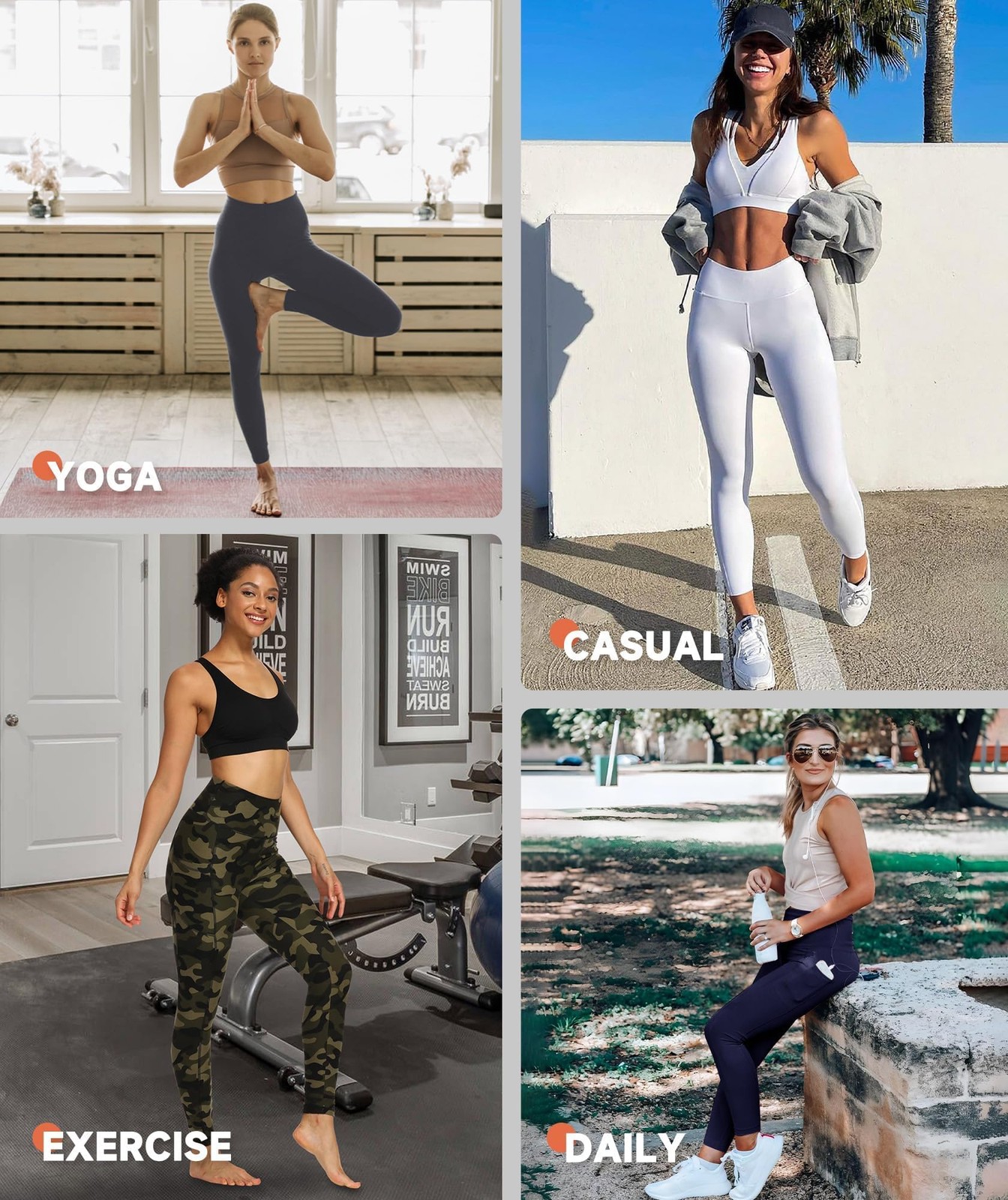 Leggings with Pockets for Women - High Waisted Tummy Control Workout Yoga Pan... gallery