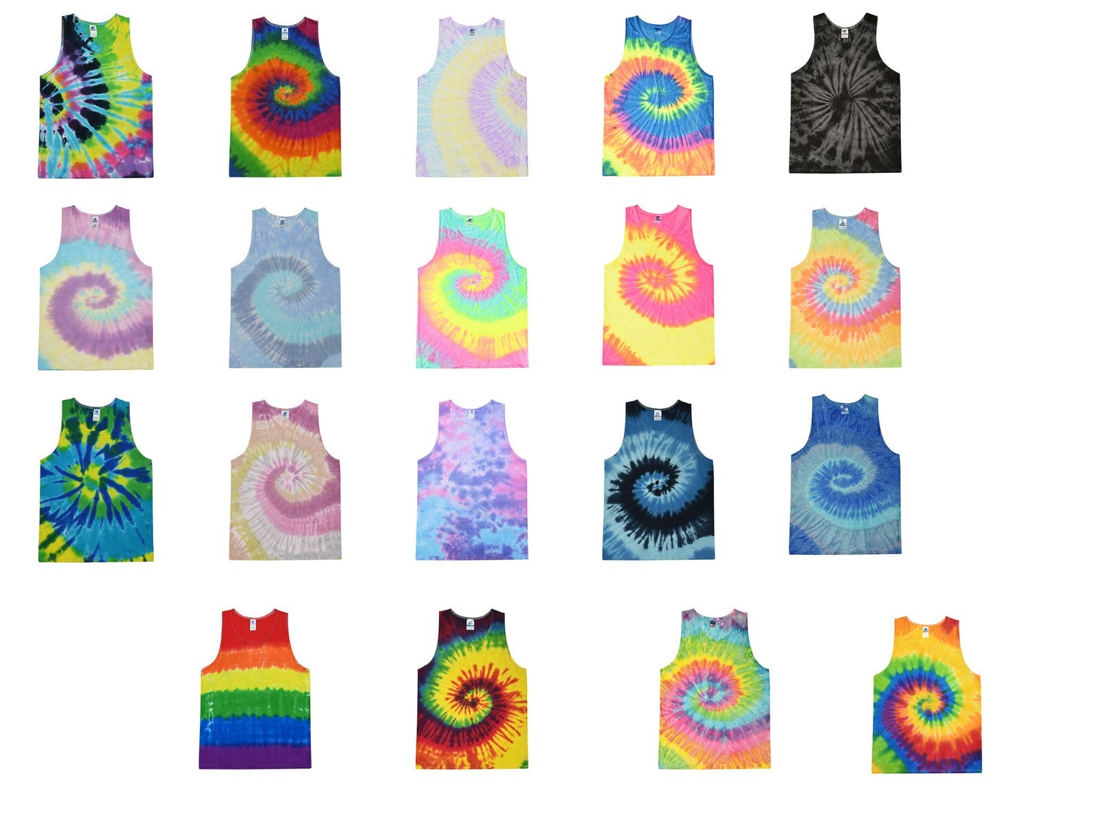 Multi-Color Tie Dye Tank Tops Sleeveless T-Shirts Adult S to XXXL Cotton gallery