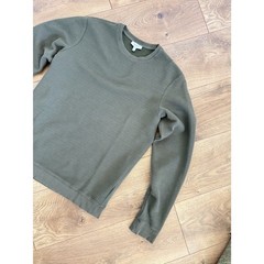 REISS S olive green Pullover Long Sleeved Crewneck pullover shirt knit waffle