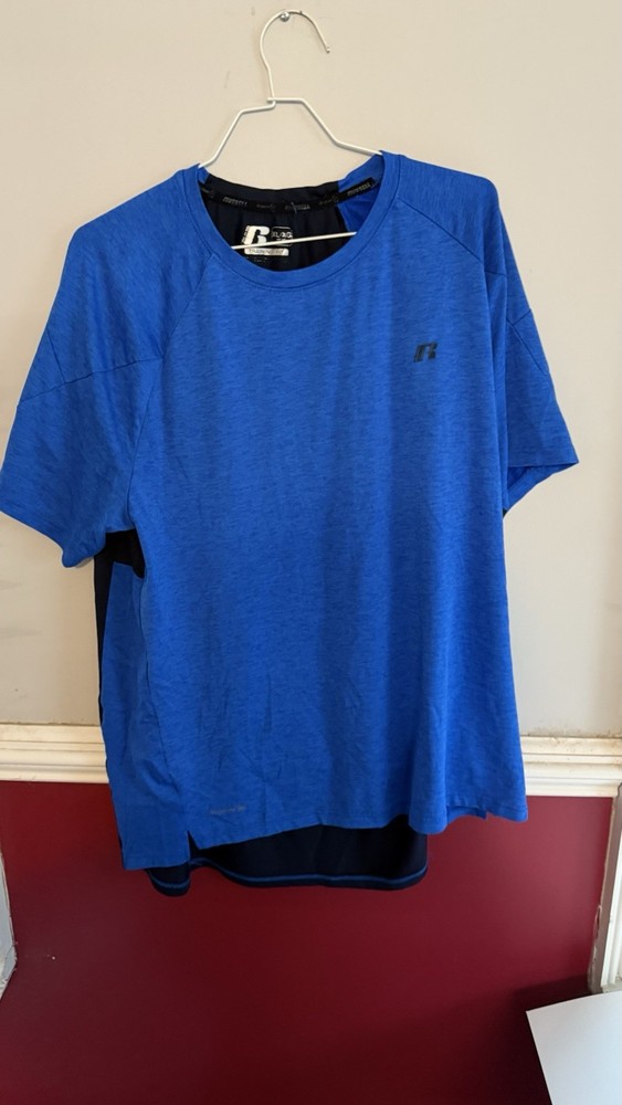 Dark Blue Russel Athletic Tee Shirt Youth XL 80/20 Poly Cotton Preowned