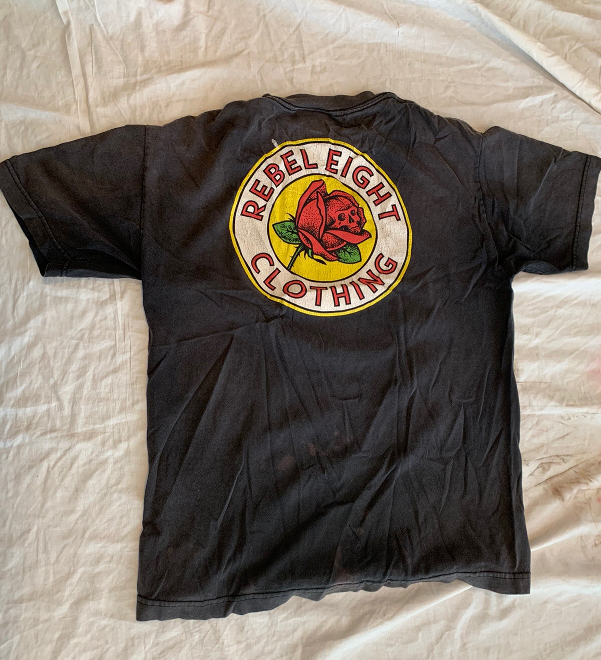 Rebel Eight Tshirt Rose / Flower Graphic Print Mens Sz M Skateboard Surf Punk gallery