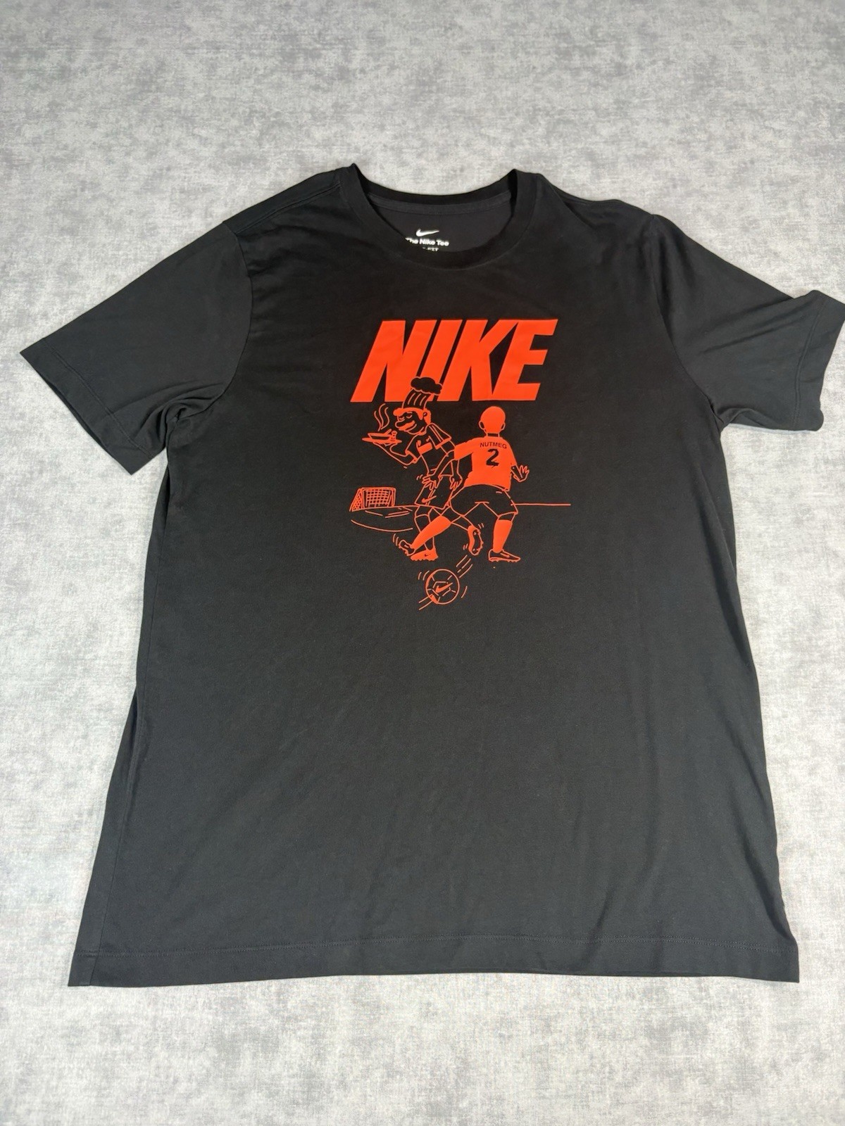 Nike Dri-FIT Soccer Graphic T-Shirt Mens Large Black Red Short Sleeve Tee gallery