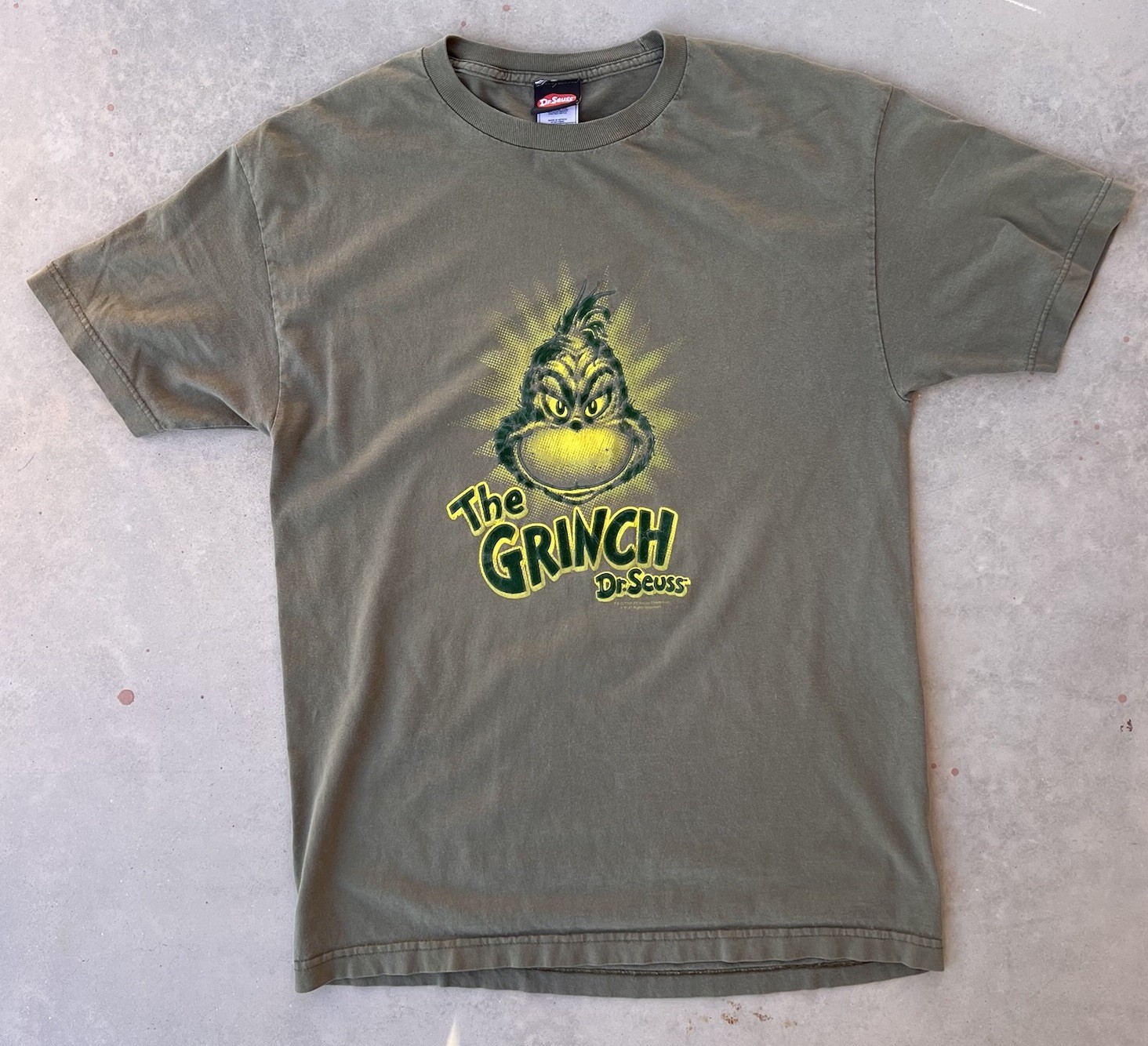 Vintage Christmas Shirt Large Green The Grinch Who Stole Xmas Dr Seuss Y2K Wear