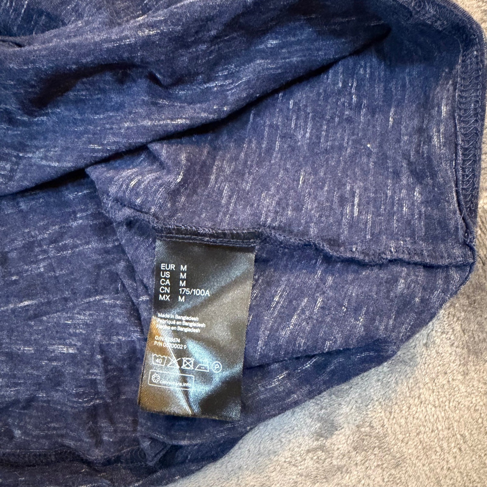 H&M Slim Fit T Shirt Mens Medium Blue Heathered Stretch Short Sleeve gallery