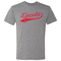 Lincoln City Baseball Script – Baseball Pride Triblend T Shirt – Premium Heather