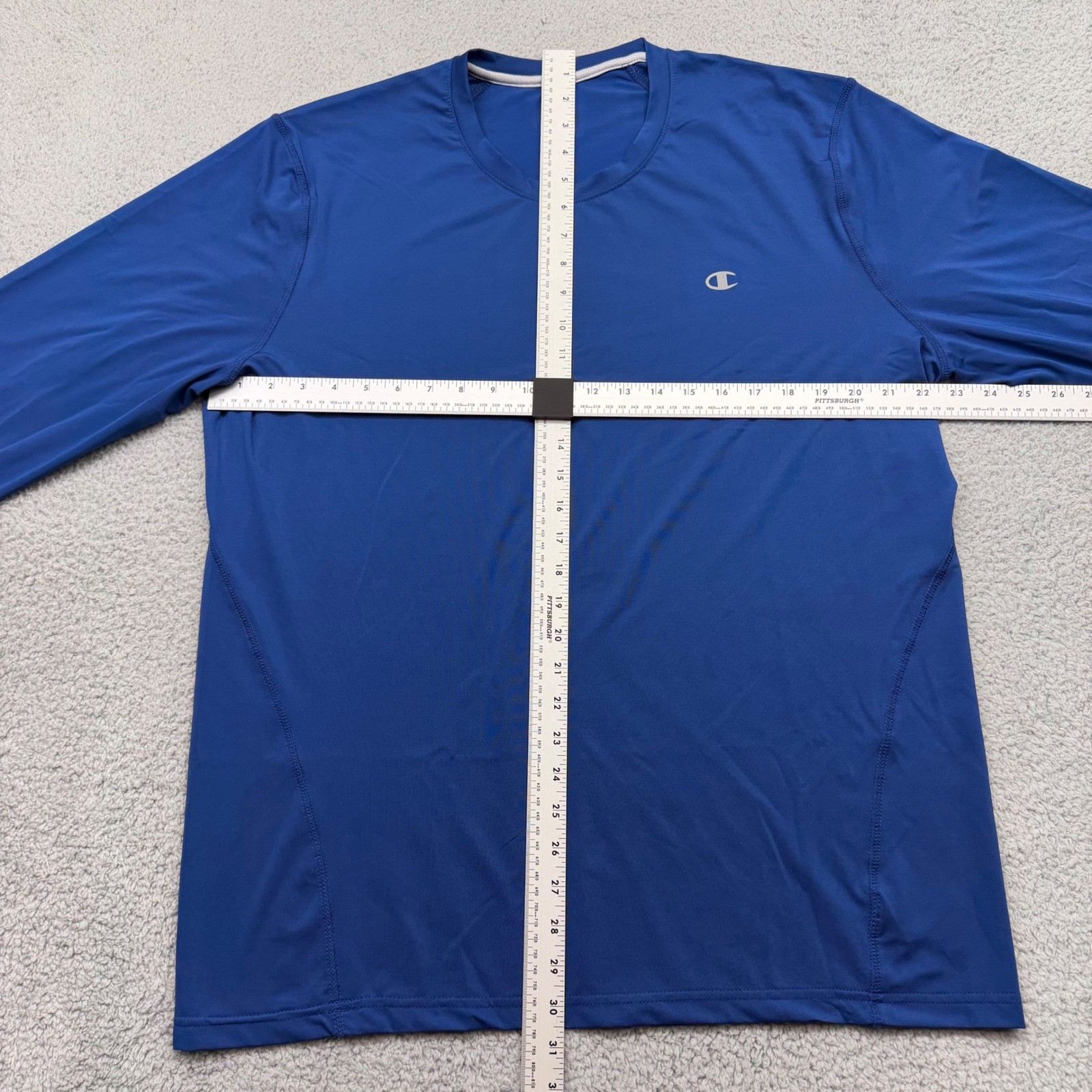 Champion Double Dry 516374 Mens XL Blue L/S Polyester/Spandex Performance Shirt gallery