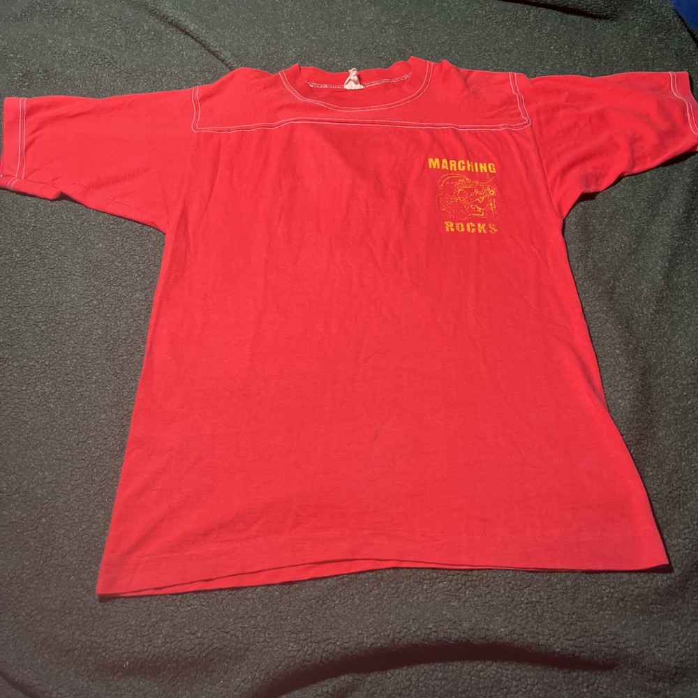vintage 70’s 80’s marching rocks tee shirts L Wolf And Sons USA Made