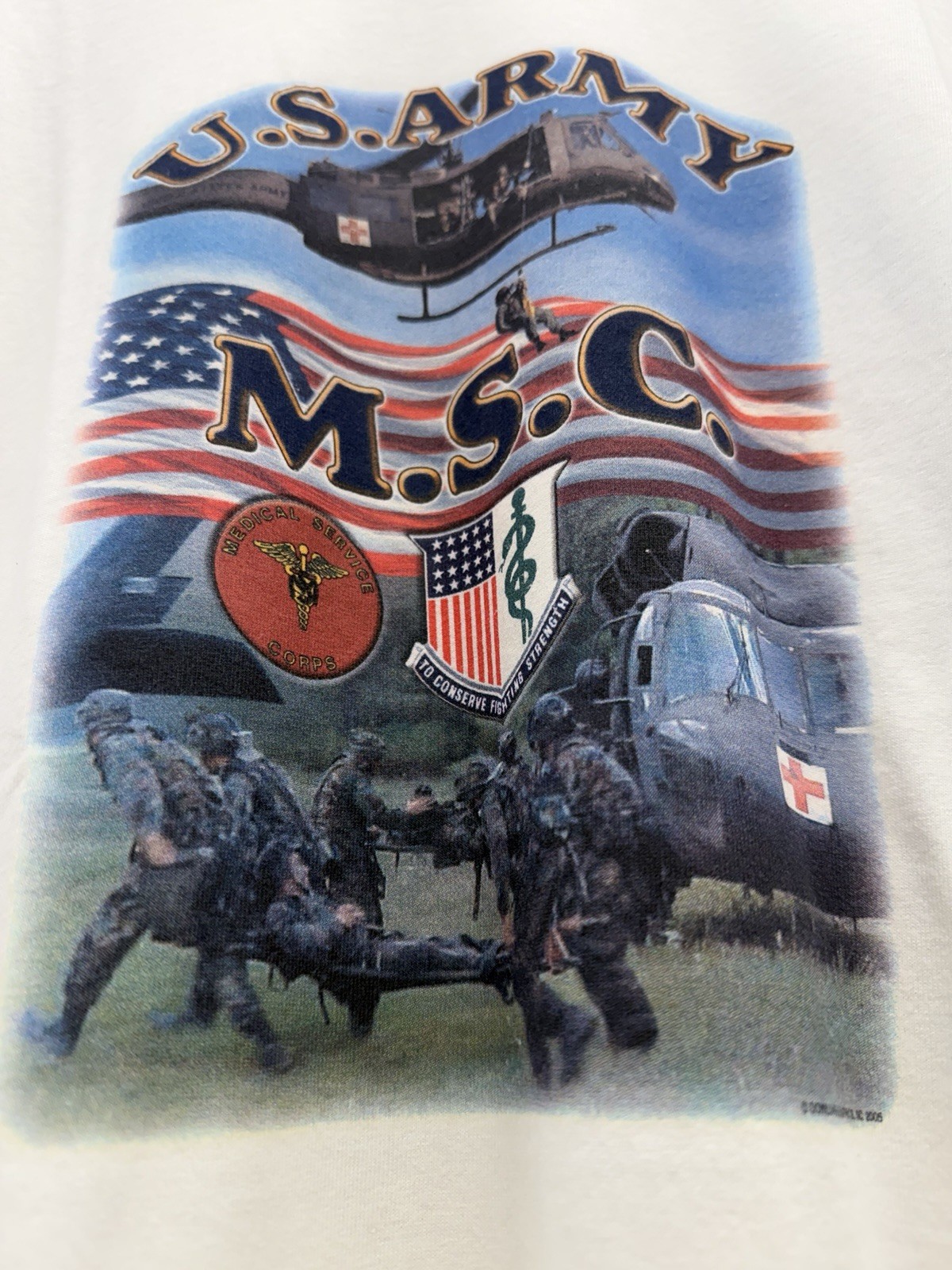 Hanes Heavyweight XL White U.S. Army M.S.C. Graphic Print Crew Neck Tee gallery