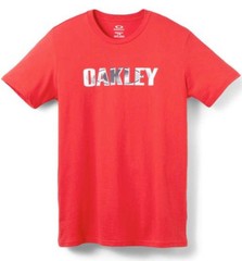 Oakley Men’s Sentry Cotton Short Sleeve T-shirt Red White Gray Blue Orange