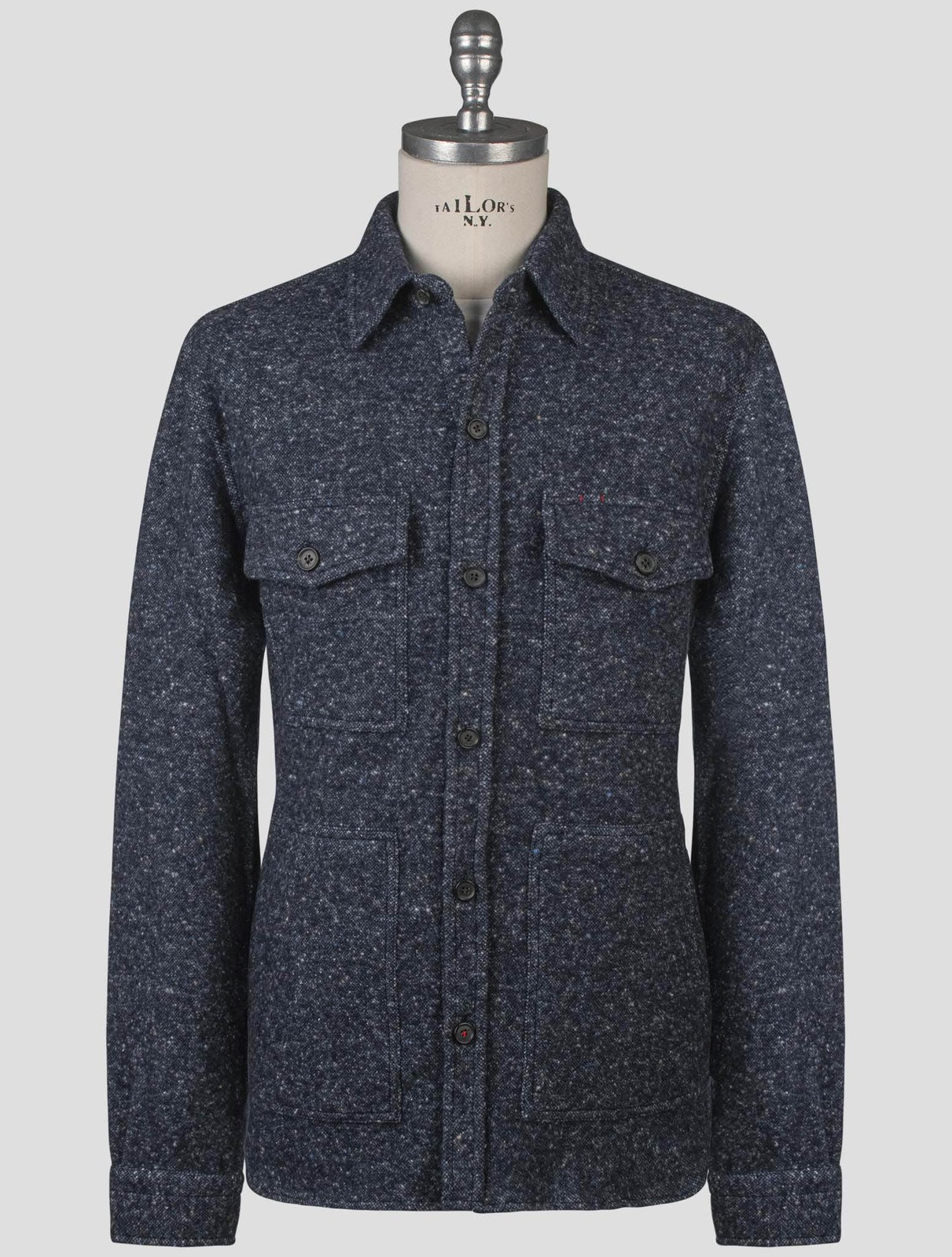 NEW ISAIA BLUE VIRGIN WOOL CASHMERE SILK COTTON OVERSHIRT EU 56 - US 46 - 2XL I gallery