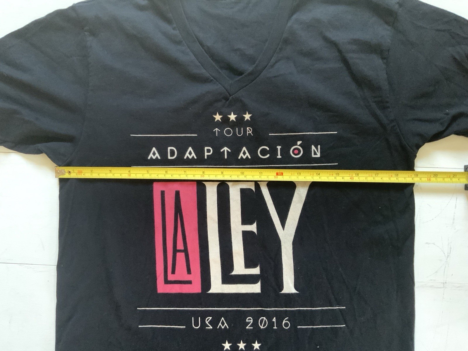 La Ley Banda de Rock T-Shirt 2016 USA Tour V Neck Men's Size Small Black Cotton gallery