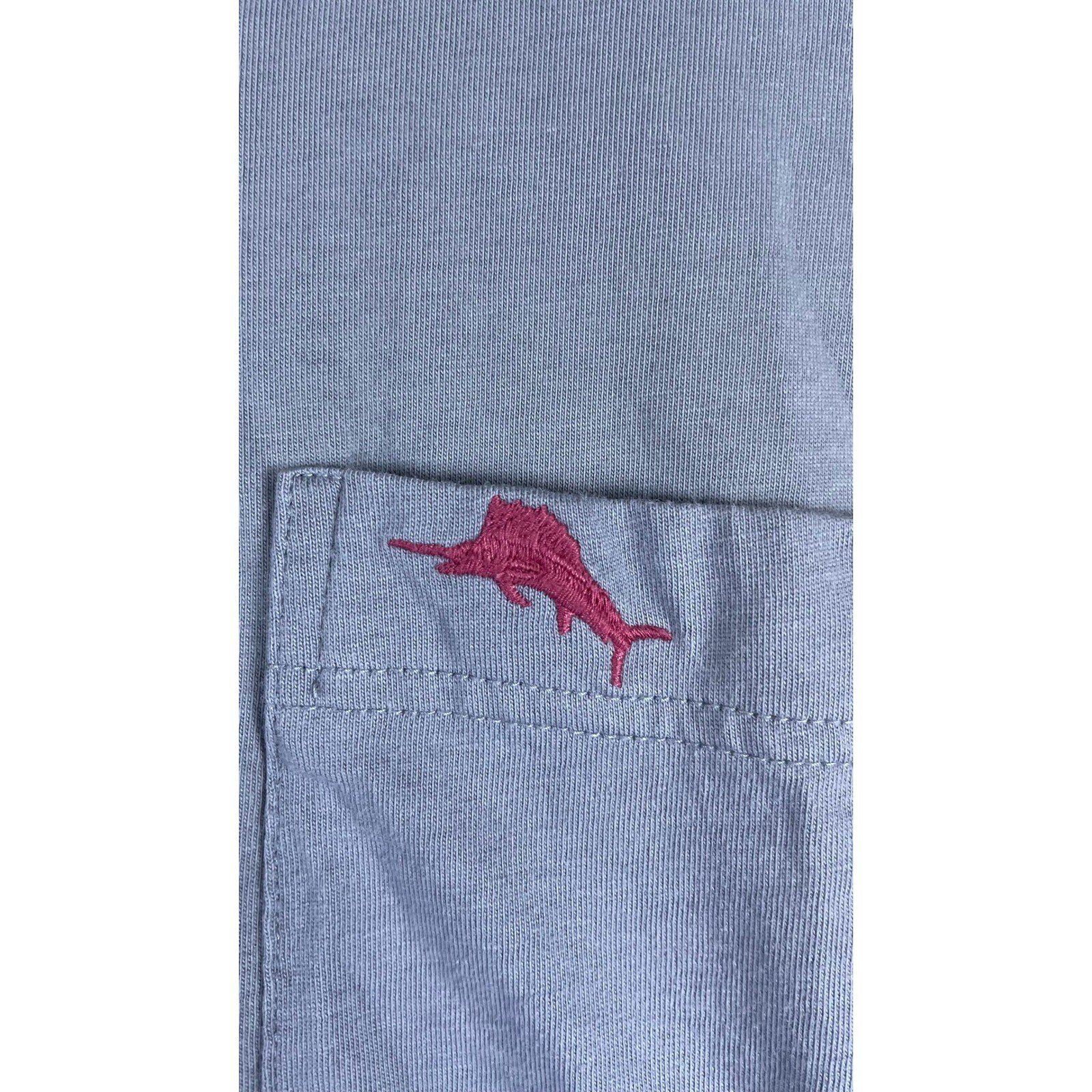 Tommy Bahama Pocket T-Shirt Mens XXL Gray Excellent Short Sleeve Marlin Logo gallery